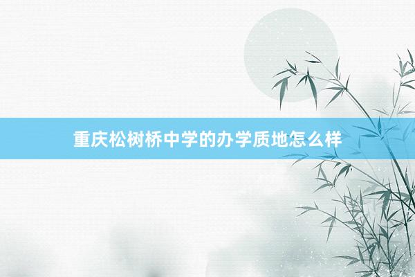 重庆松树桥中学的办学质地怎么样